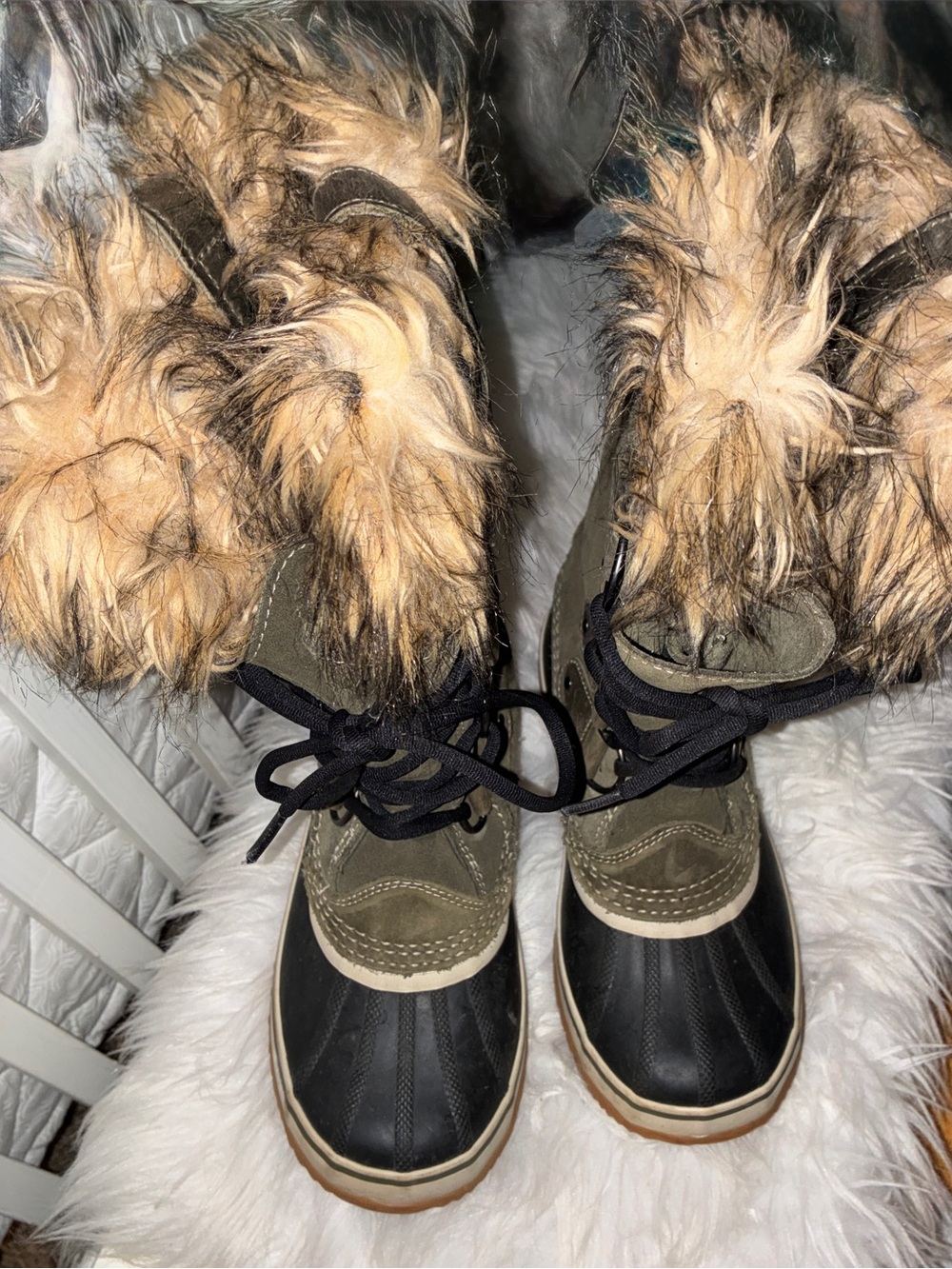 SOREL JOAN of ARCTIC Boots Green Suede/Rubber Snow Winter Sz 8 - Picture 12 of 13